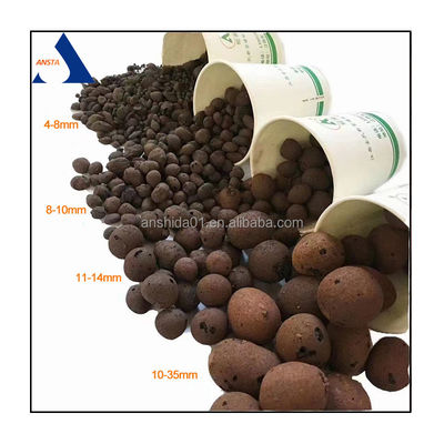 Leichtgewichtige braune Kugeln Garten Erweiterte Ceramsite Gartenbau LECA Tonpellets 50L Tasche